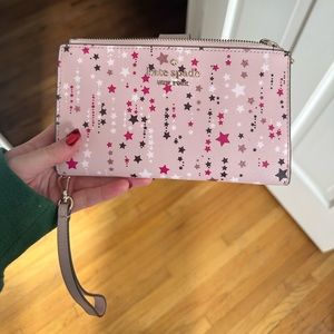 Kate Spade (pink star pattern) wallet / wristlet